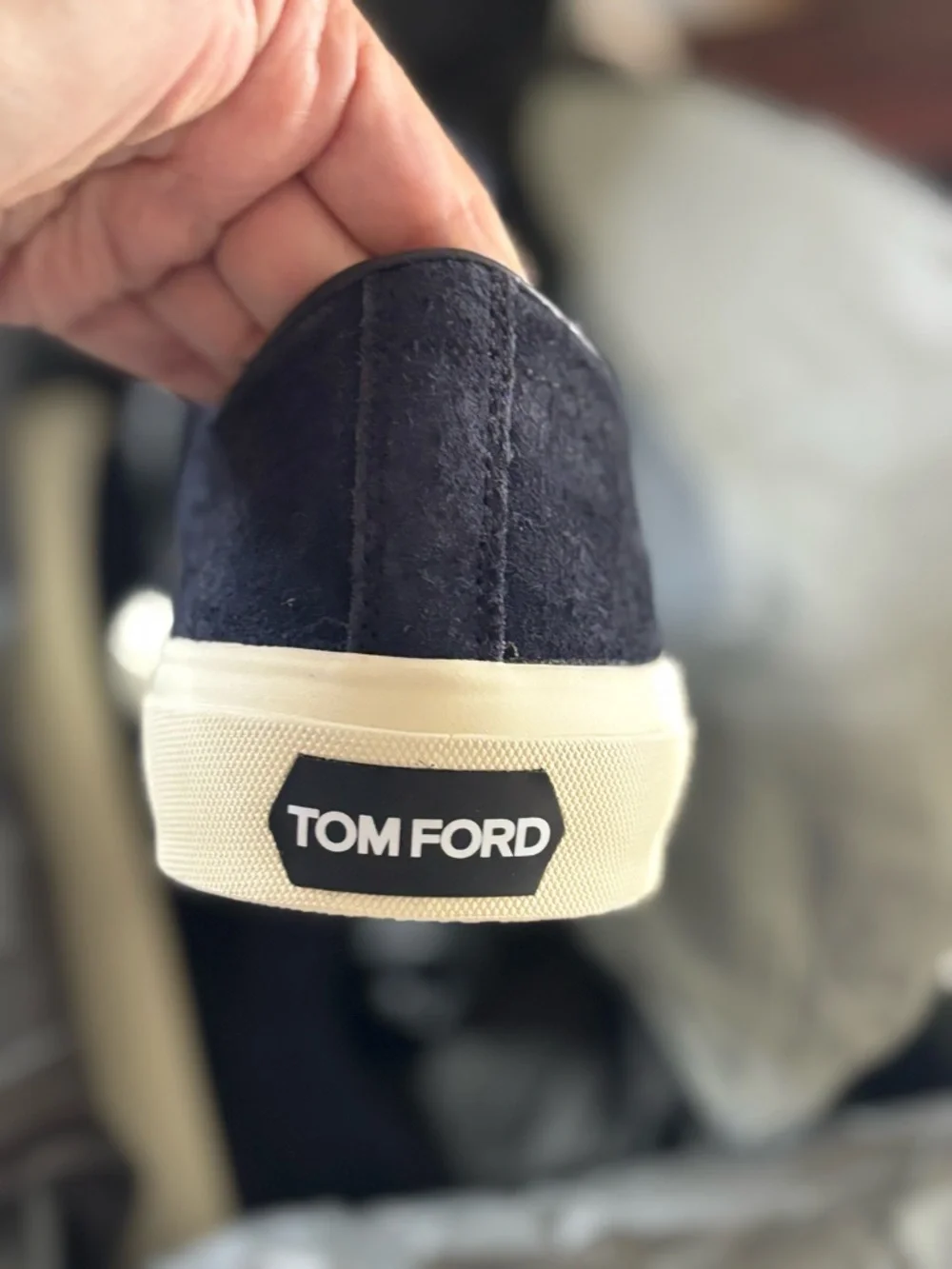 TOM FORD Cambridge Men's Navy Suede Low-Top Sneakers Size 11.5 new in box